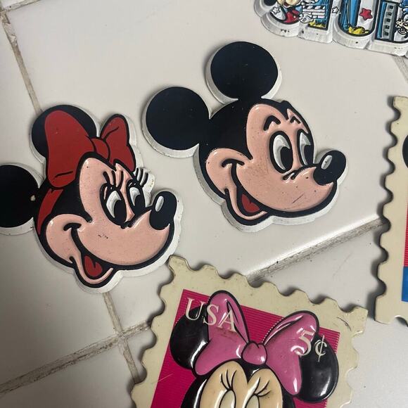 Vintage Disney Magnets Mickey Mouse Minnie Disney MGM Studios Lot of 5 Stamp - Picture 4 of 4